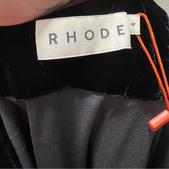 RHODE Jemima Black Velvet Dress NWT - Picture 4 of 9